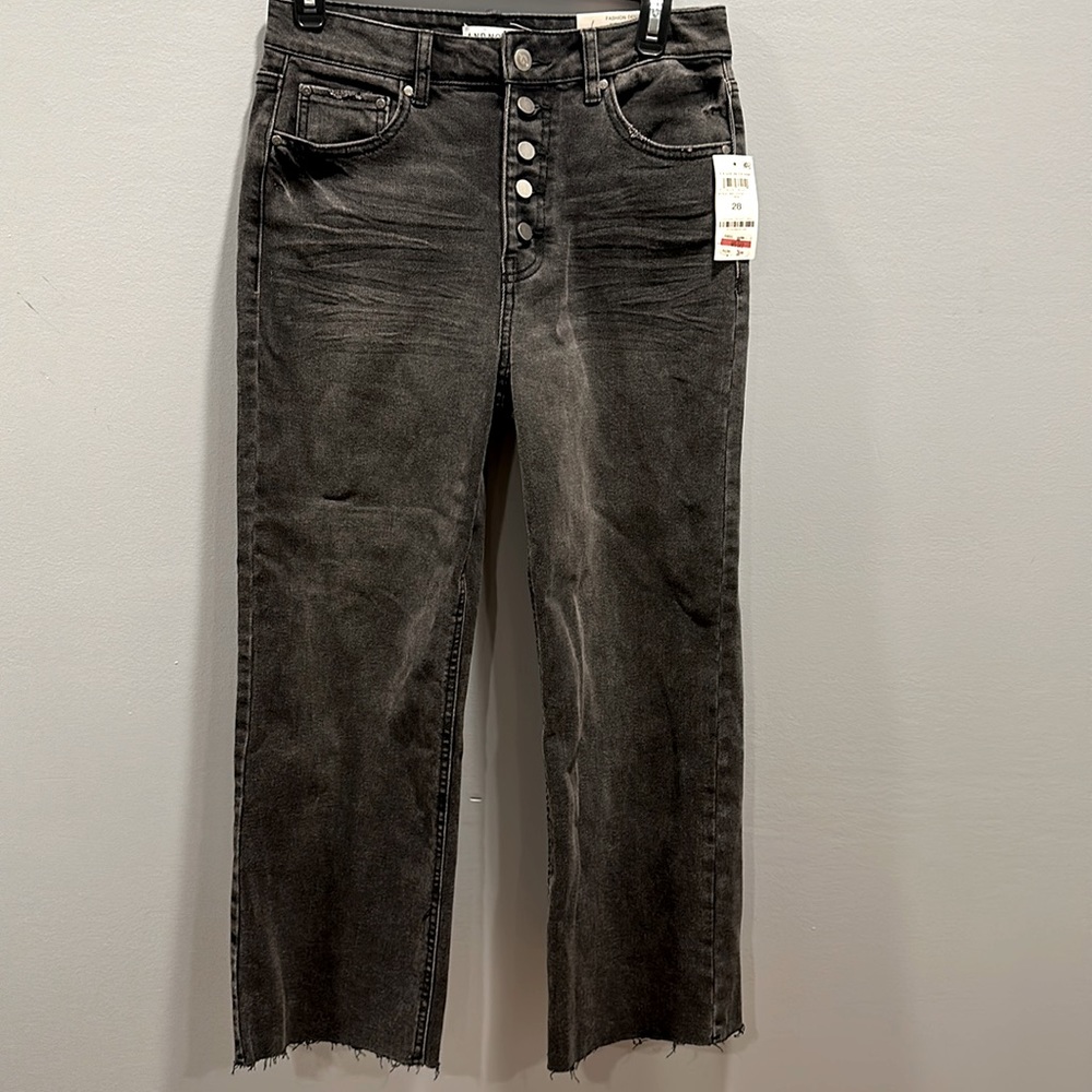 ⭐️ NWT light black jeans wide leg cropped length
